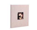 Photo Album 40 Pages Linen Cover Hardcover Reusable Sticky Stamp Collection Book Family Photos Storage Memory Book Scrapbook with Box - Beige