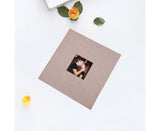 Photo Album 40 Pages Linen Cover Hardcover Reusable Sticky Stamp Collection Book Family Photos Storage Memory Book Scrapbook with Box - Beige