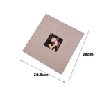 Photo Album 40 Pages Linen Cover Hardcover Reusable Sticky Stamp Collection Book Family Photos Storage Memory Book Scrapbook with Box - Blue