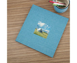 Photo Album 40 Pages Linen Cover Hardcover Reusable Sticky Stamp Collection Book Family Photos Storage Memory Book Scrapbook with Box - Blue