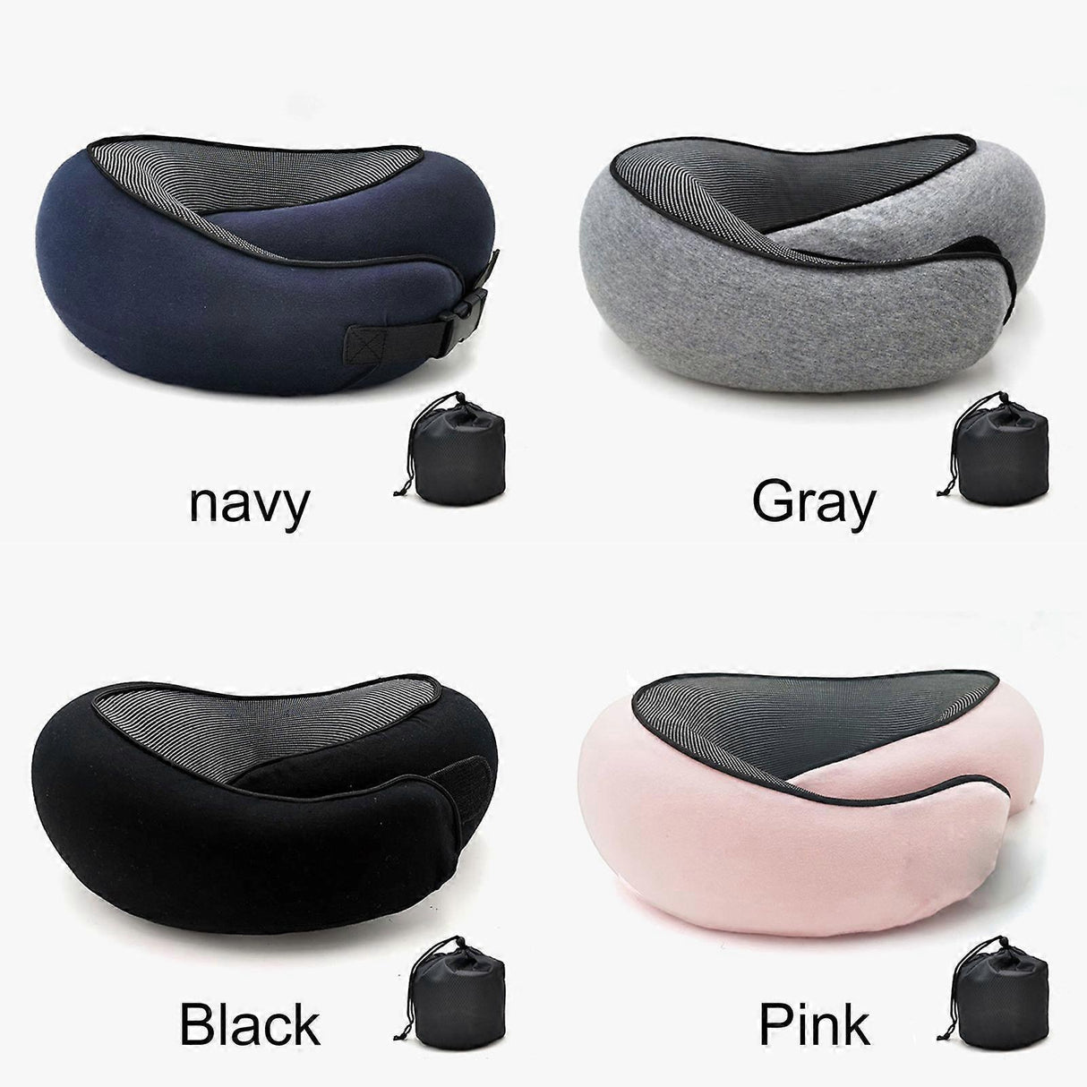 Travel Neck Pillow - Memory Foam U-Shape Pillow for Airplane and Road Trips