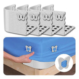 Bed Sheet Holder Clips for Thin Sheets, Grey, Secure Fit Fasteners