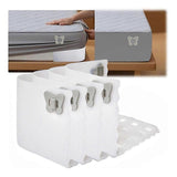 Bed Sheet Holder Clips for Thin Sheets, White, Secure Fit Fasteners