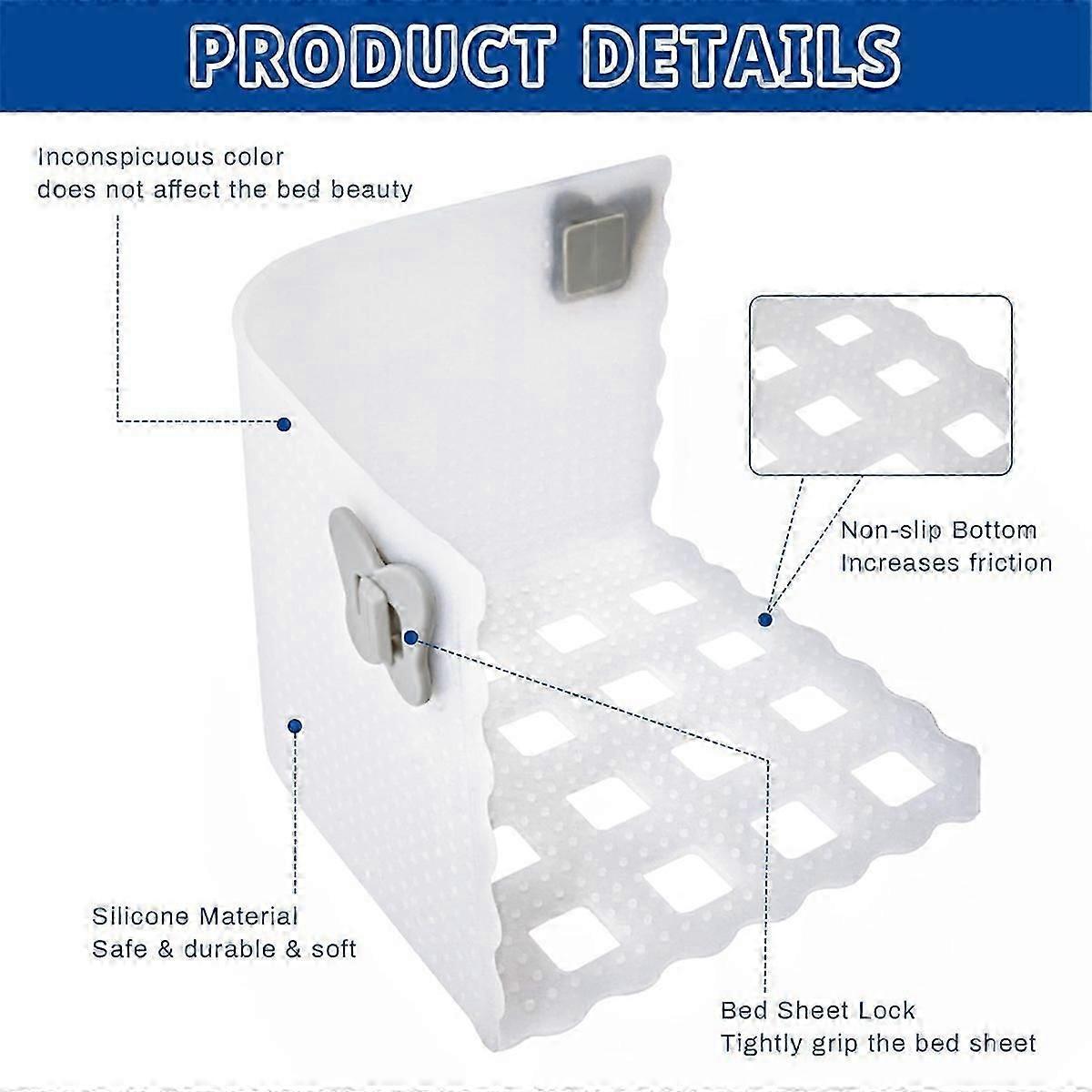 Bed Sheet Holder Clips for Thin Sheets, White, Secure Fit Fasteners