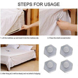 4PCS Bed Sheet Holder Fasteners with Mattress Cover Clips, Gray