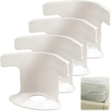 4PCS Lock Sheet Holders, Heavy Duty Fitted Sheet Straps, White