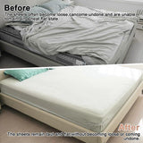 4PCS Lock Sheet Holders, Heavy Duty Fitted Sheet Straps, White