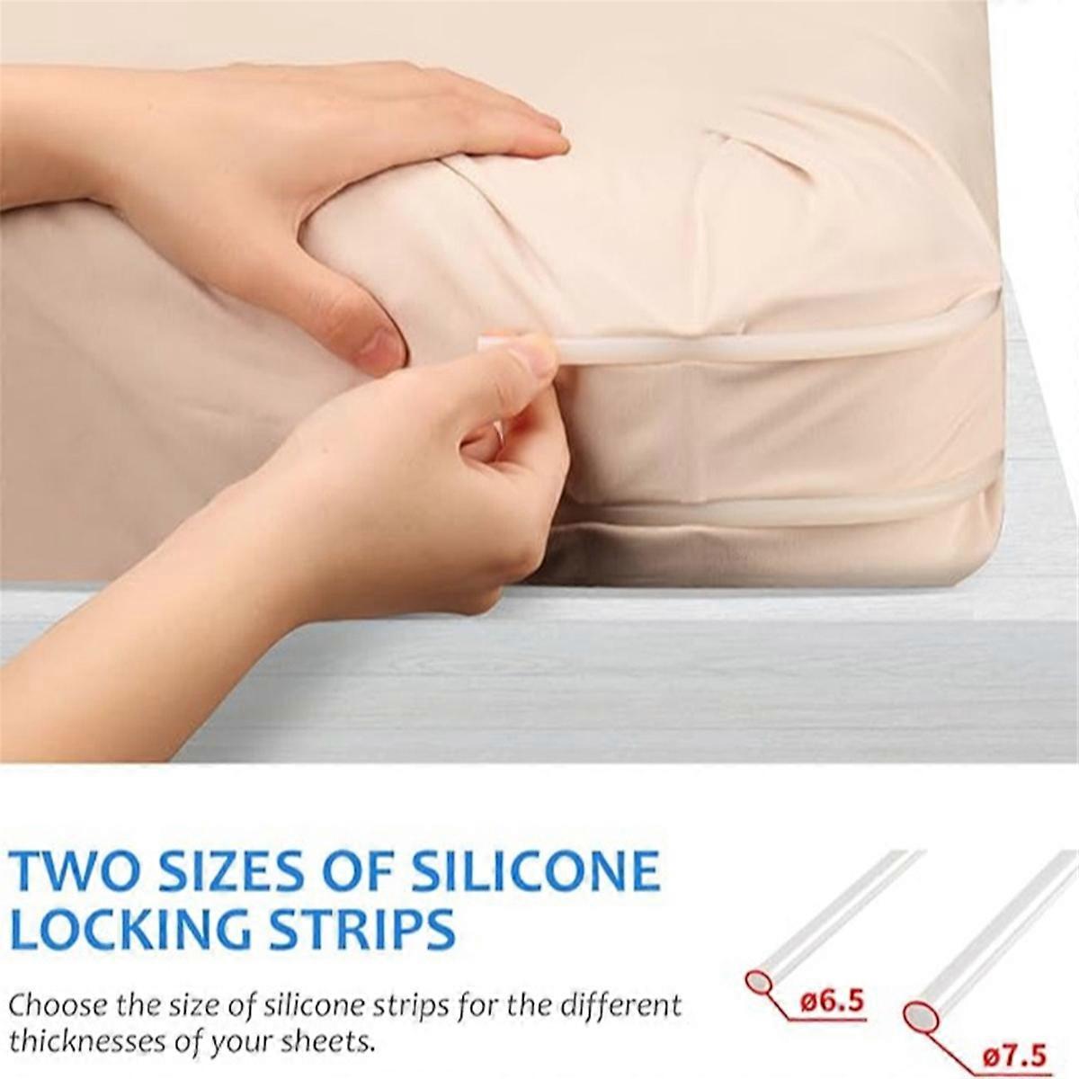 4PCS Bed Sheet Holders with Fitted Lock Straps for Enhanced Grip
