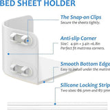 4PCS Bed Sheet Holders with Fitted Lock Straps for Enhanced Grip