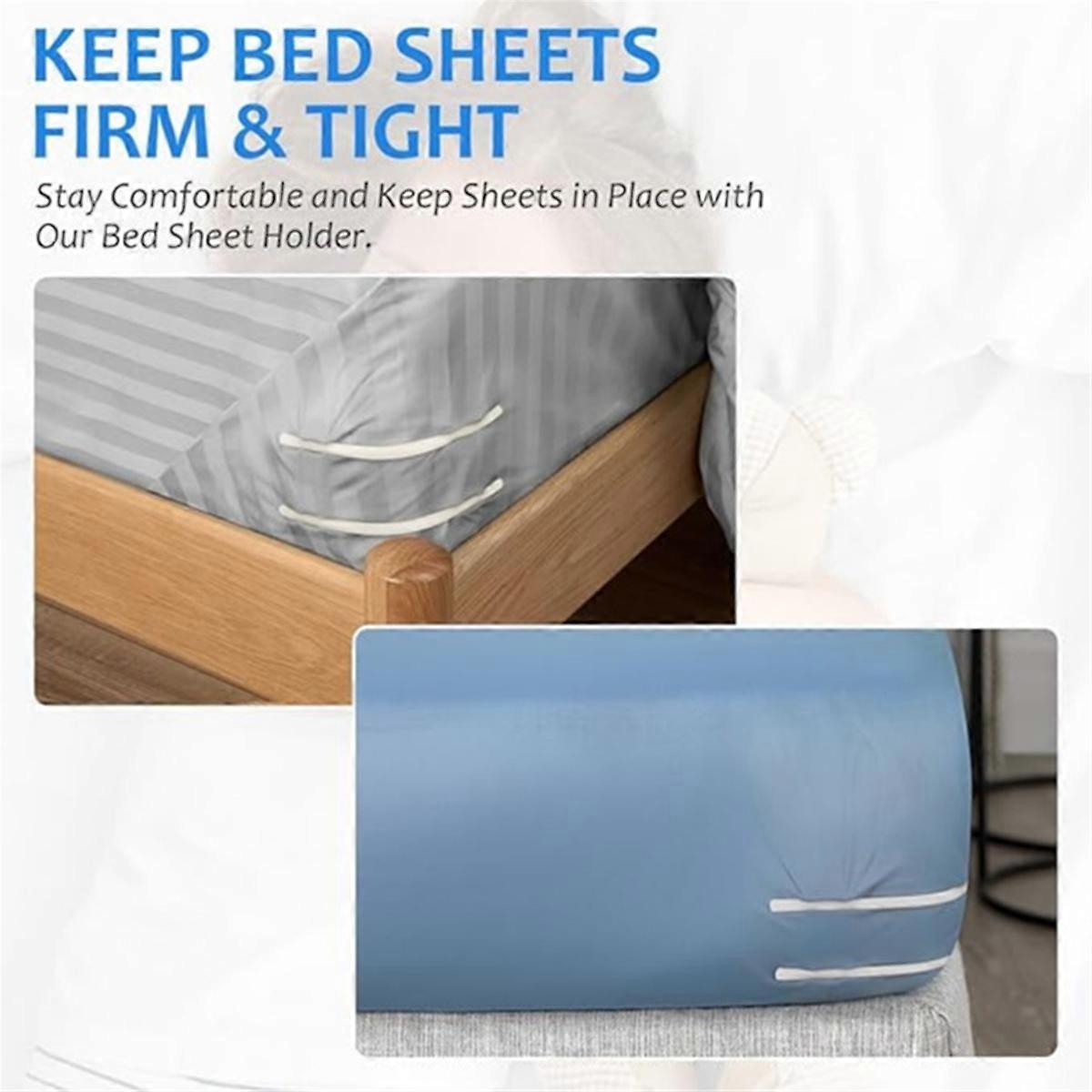 4PCS Bed Sheet Holders with Fitted Lock Straps for Enhanced Grip