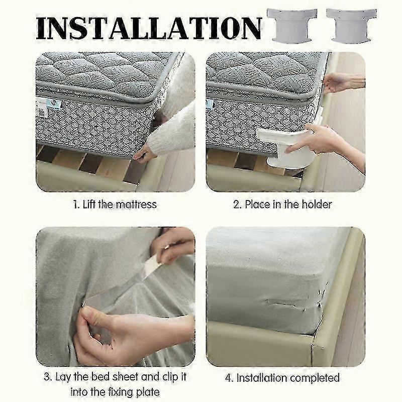 4-Pack No-Slip Bed Sheet Holders, Corner Grippers for Secure Fit