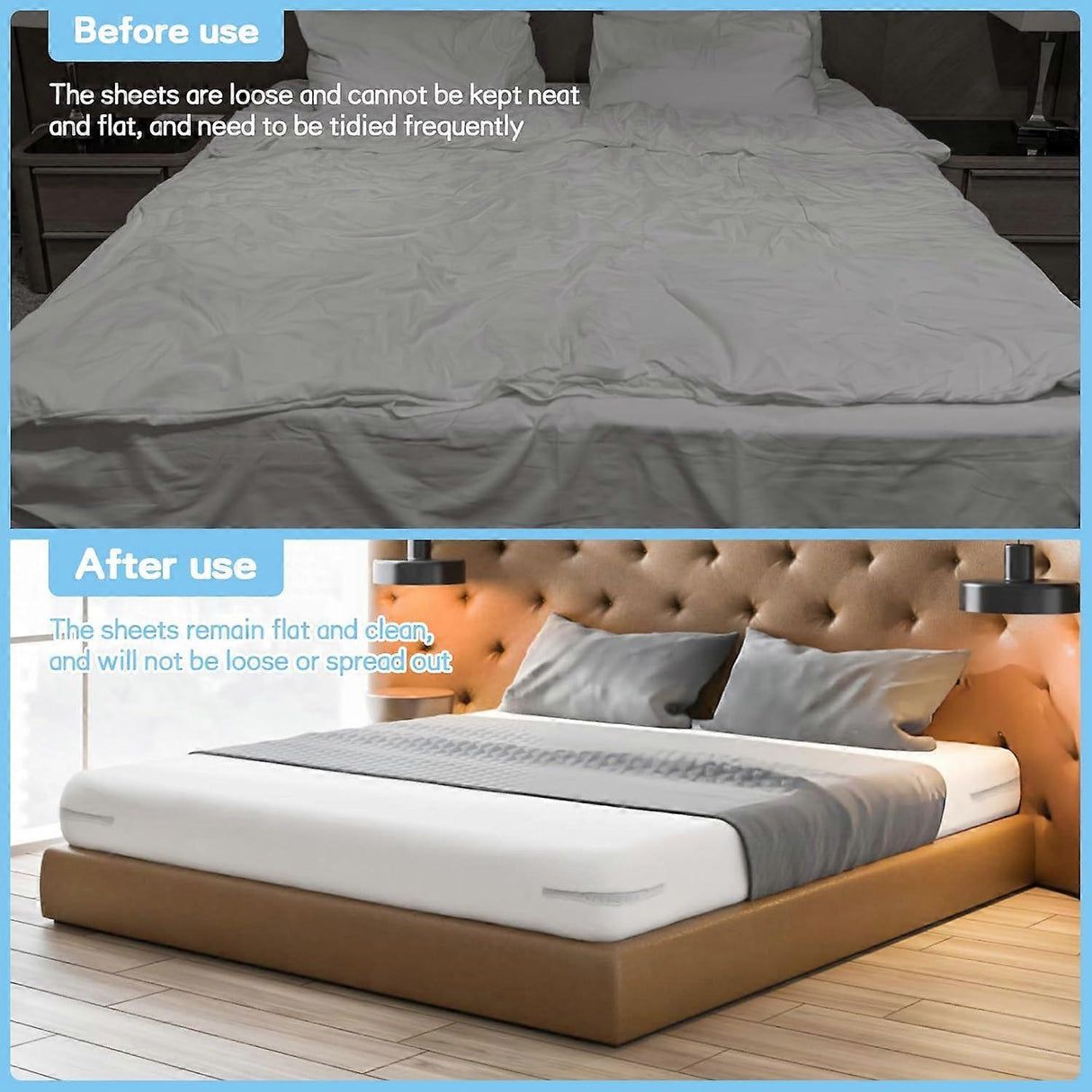 Ultimate Bed Sheet Corner Holder with Mattress Straps