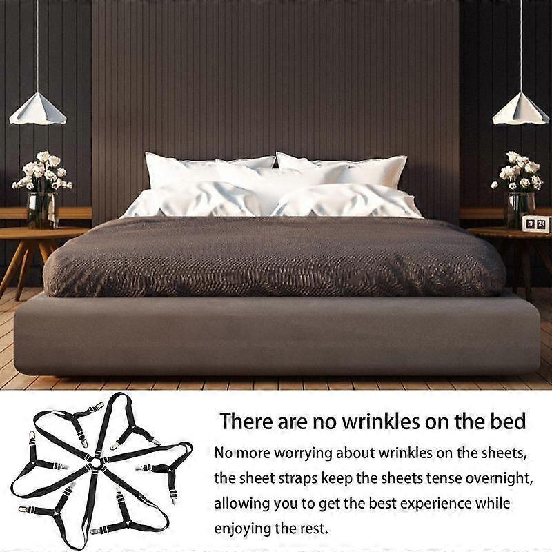 6-Head Elastic Bed Sheet Holder Clips, Adjustable Strong Grippers