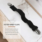 4PCS Adjustable Bed Sheet Straps, Elastic Corner Clips for Mattress