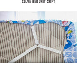 6-Way White Adjustable Bed Sheet Holder Straps, Fit Twin/Full/Queen/King
