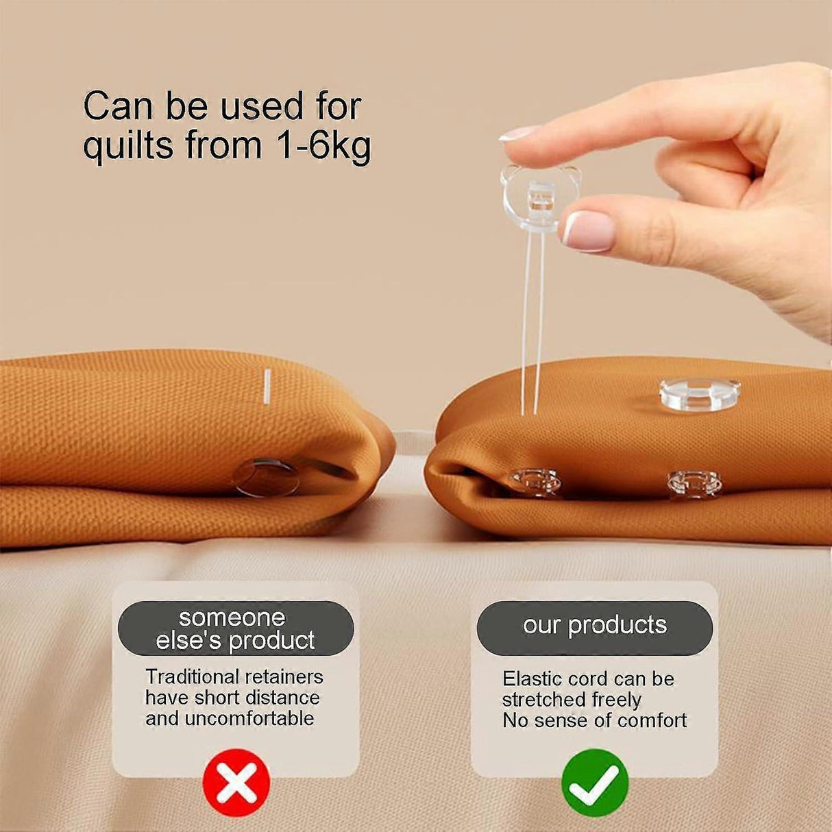 Bed Quilt Holder Clips, Anti-Movement Buckle for Sheets & Blankets