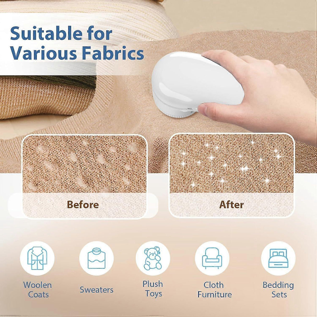 Anti-Pilling Fabric Shaver for Bedding & Furniture