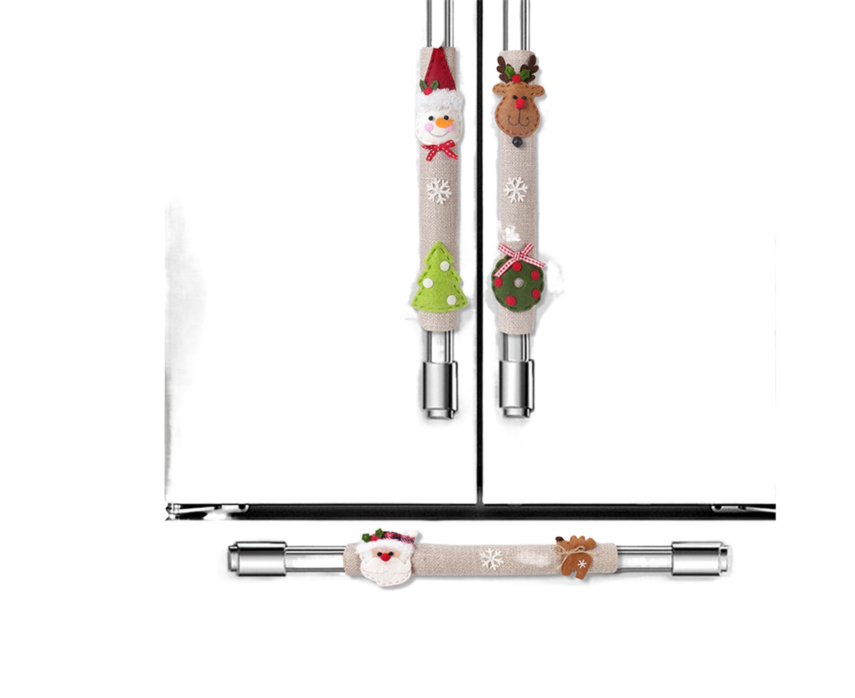 3Pcs Xmas Fridge Handle Covers Protector