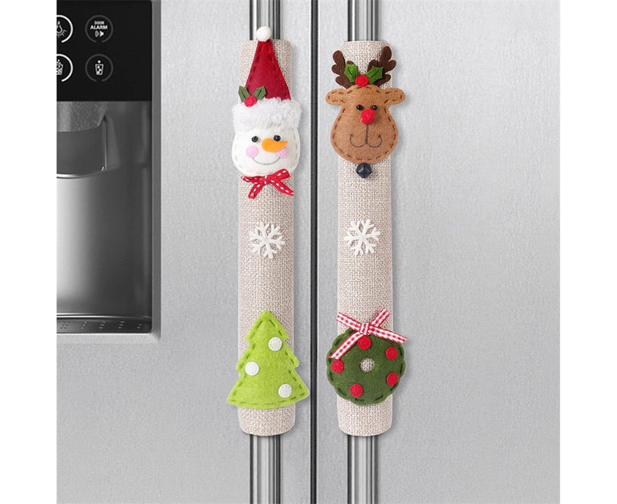 3Pcs Xmas Fridge Handle Covers Protector