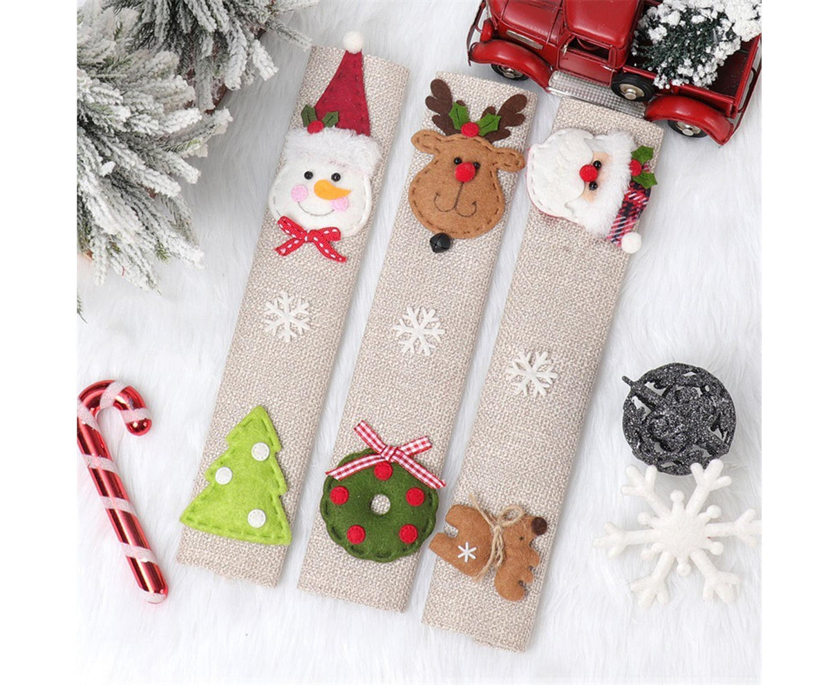 3Pcs Xmas Fridge Handle Covers Protector