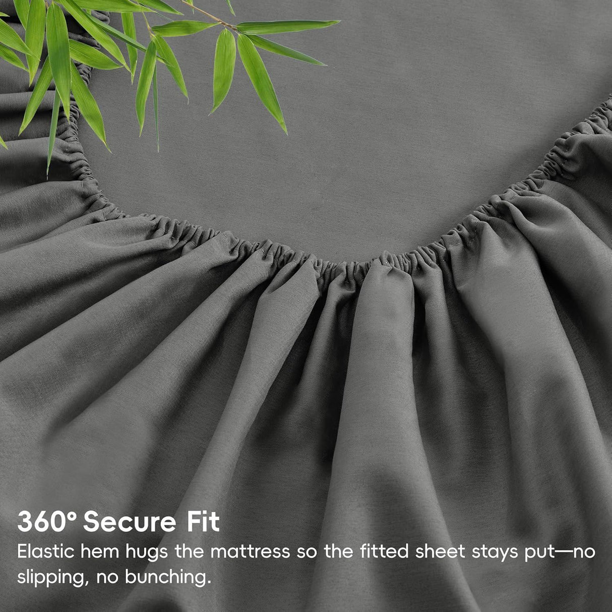 4 Piece Ultra Soft Bamboo Breathable Sheet Set -Hotel 2000TC Breathable Bed Sheets Set with 37 Centimetre Deep Pocket-Breathable Sheets for Hot Sleepers(Grey,Double)