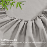 4 Piece Ultra Soft Bamboo Breathable Sheet Set -Hotel 2000TC Breathable Bed Sheets Set with 37 Centimetre Deep Pocket-Breathable Sheets for Hot Sleepers(Silver-gray,Double)