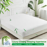 4 Piece Ultra Soft Bamboo Breathable Sheet Set -Hotel 2000TC Breathable Bed Sheets Set with 37 Centimetre Deep Pocket-Breathable Sheets for Hot Sleepers(White,Double)