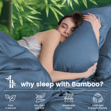 4 Piece Ultra Soft Bamboo Breathable Sheet Set -Hotel 2000TC Breathable Bed Sheets Set with 37 Centimetre Deep Pocket-Breathable Sheets for Hot Sleepers(Navy,Queen)