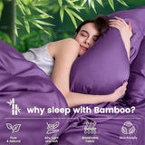 3 Piece Ultra Soft Bamboo Breathable Sheet Set -Hotel 2000TC Breathable Bed Sheets Set with 37 Centimetre Deep Pocket-Breathable Sheets for Hot Sleepers(Purple,Single)