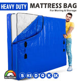Mattress Bag Mattresses Protector Plastic Moving Storage Dust Cover Carry Bed Waterproof Zipper Packing Reusable Disposal, Extra Thick Heavy Duty, with Handles(King Single)