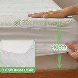 Bamboo Mattress Protector,Breathable Waterproof Mattress Cover,3D Air Fabric Cooling Bed Pad Cover, Deep Pocket 40cm(King,Green)