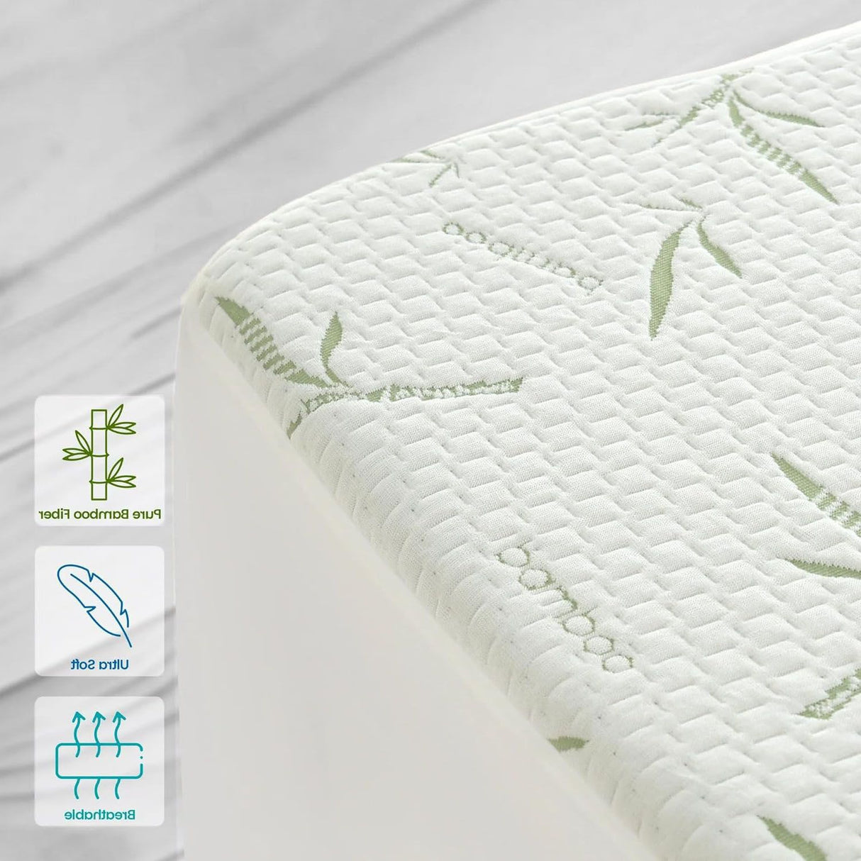 Waterproof Mattress Protector,Breathable Mattress Cover,3D Air Fabric Cooling Bed Pad Cover, Deep Pocket 40cm(Queen,Green)