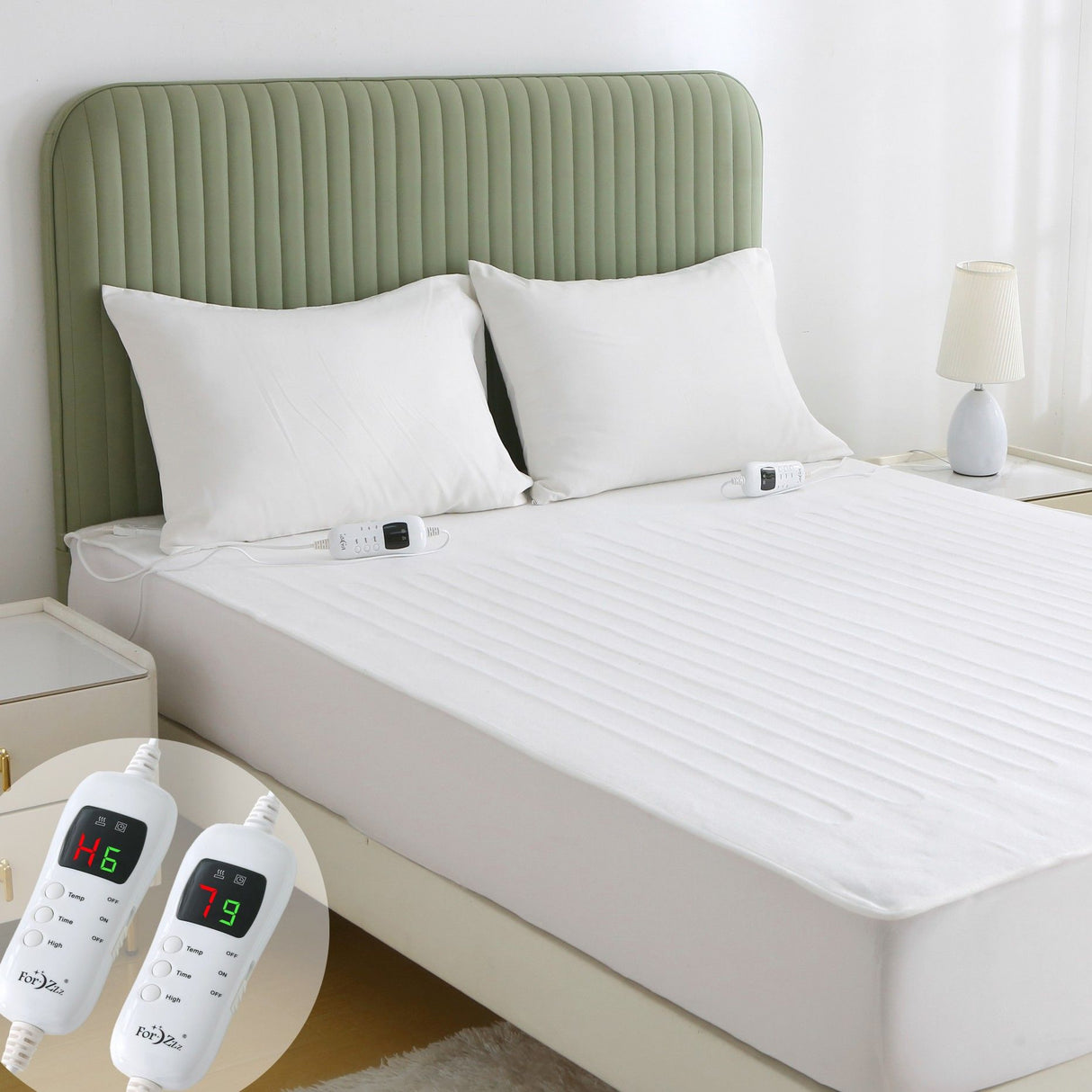 Heated Mattress Pad - Bedding Electric Blanket with 9 Heat Setting & 9-Hour Auto Off, Heated Mattress Pad-Machine Washable Fully Fitted Heating Pad with Overheat Protection , 800GSM Non Woven Fabric-fitted sheet cover(Super King)