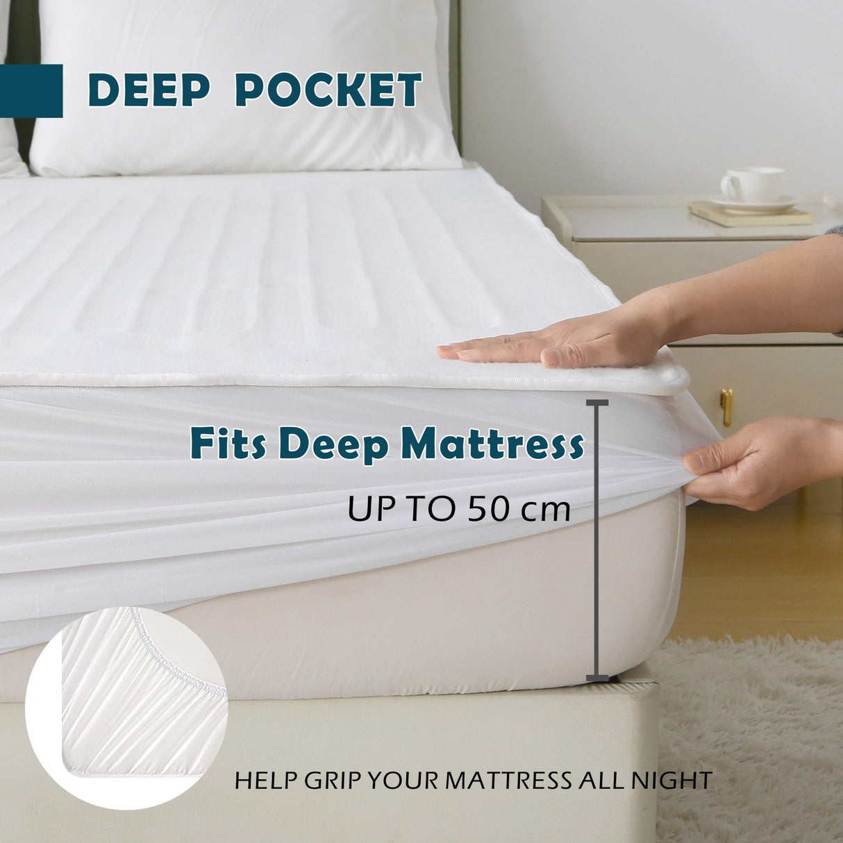 Heated Mattress Pad - Bedding Electric Blanket with 9 Heat Setting & 9-Hour Auto Off, Heated Mattress Pad-Machine Washable Fully Fitted Heating Pad with Overheat Protection , 800GSM Non Woven Fabric-fitted sheet cover(Super King)