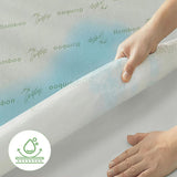 Bamboo Mattress Protector,Breathable Waterproof Mattress Cover,3D Air Fabric Cooling Bed Pad Cover, Deep Pocket 40cm(King Single,Green)
