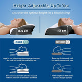 Cervical Neck Pillow for Neck Pain Relief, 2 in 1 Ergonomic Orthopedic Bed Pillow for Sleeping, Memory Foam Pillows for Side, Back & Stomach Sleepers with Removable Pillowcase(Black)