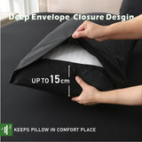 3 Piece Hotel Bamboo Cooling Fitted Sheet Set & Pillowcase -Ultra Soft 2000TC Breathable Fitted Bed Sheets Set with 37 Centimetre Deep Pocket-Cooling Sheets for Hot Sleepers(Black,Super King)
