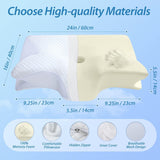 Cervical Neck Pillow for Neck Pain Relief, 2 in 1 Ergonomic Orthopedic Bed Pillow for Sleeping, Memory Foam Pillows for Side, Back & Stomach Sleepers with Removable Pillowcase