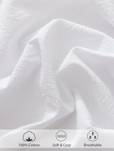 100% Cotton Fitted Sheet - Super Soft 40cm Deep Pocket Bottom Sheets - White Elastic Sheet（Double,White)