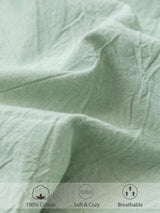 100% Cotton Fitted Sheet - Super Soft 40cm Deep Pocket Bottom Sheets - White Elastic Sheet（Double,Green beans)