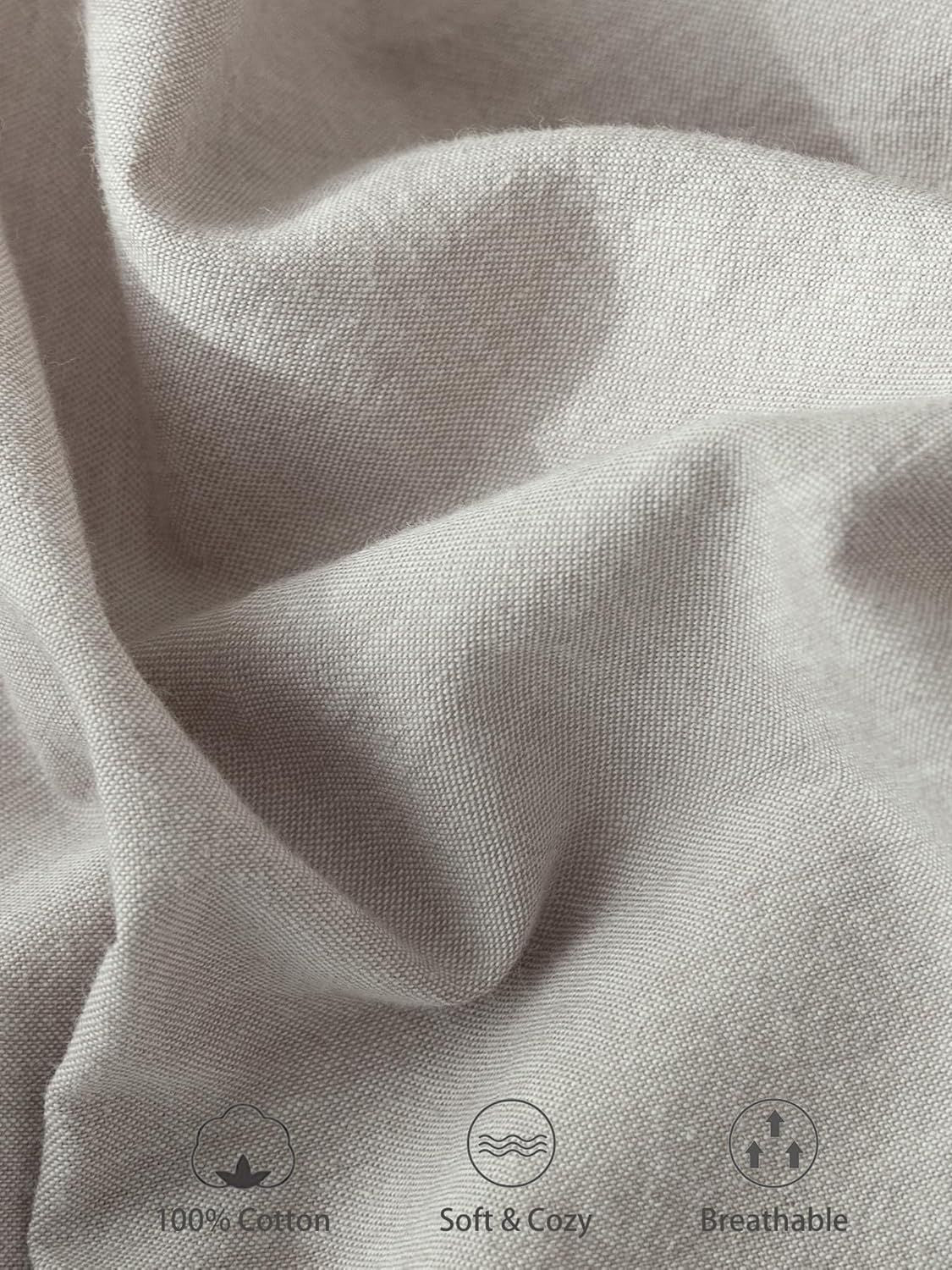 100% Cotton Fitted Sheet - Super Soft 40cm Deep Pocket Bottom Sheets - White Elastic Sheet（Single,Grey)