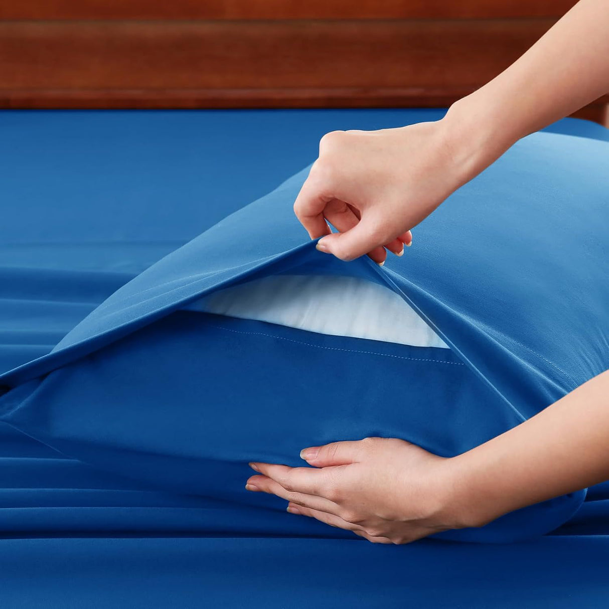 Hotel Soft Bed Sheet Set- Bedding Sheets & Pillowcases -Breathable Bedding - Wrinkle, Fade, Stain Resistant-Deep Pocket Flat Fitted Bed Sheet Set(Royal blue,Double)
