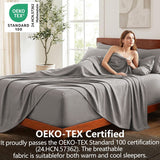 Hotel Soft Bed Sheet Set- Bedding Sheets & Pillowcases -Breathable Bedding - Wrinkle, Fade, Stain Resistant-Deep Pocket Flat Fitted Bed Sheet Set(Grey,Double)