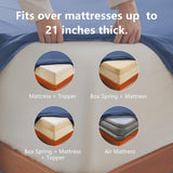 Hotel Soft Bed Sheet Set- Bedding Sheets & Pillowcases -Breathable Bedding - Wrinkle, Fade, Stain Resistant-Deep Pocket Flat Fitted Bed Sheet Set(Navy,Double)