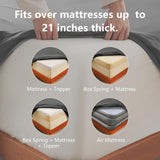 Hotel Soft Bed Sheet Set- Bedding Sheets & Pillowcases -Breathable Bedding - Wrinkle, Fade, Stain Resistant-Deep Pocket Flat Fitted Bed Sheet Set(Dark gray,Double)