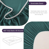Hotel Soft Bed Sheet Set- Bedding Sheets & Pillowcases -Breathable Bedding - Wrinkle, Fade, Stain Resistant-Deep Pocket Flat Fitted Bed Sheet Set(Biscay blue,Double)