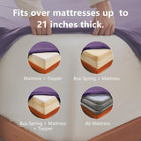Hotel Soft Bed Sheet Set- Bedding Sheets & Pillowcases -Breathable Bedding - Wrinkle, Fade, Stain Resistant-Deep Pocket Flat Fitted Bed Sheet Set(Purple,Double)