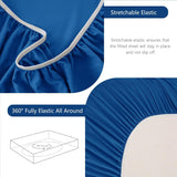 Hotel Soft Bed Sheet Set- Bedding Sheets & Pillowcases -Breathable Bedding - Wrinkle, Fade, Stain Resistant-Deep Pocket Flat Fitted Bed Sheet Set(Royal blue,King)