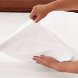 Hotel Soft Bed Sheet Set- Bedding Sheets & Pillowcases -Breathable Bedding - Wrinkle, Fade, Stain Resistant-Deep Pocket Flat Fitted Bed Sheet Set(White,King Single)