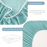 Hotel Soft Bed Sheet Set- Bedding Sheets & Pillowcases -Breathable Bedding - Wrinkle, Fade, Stain Resistant-Deep Pocket Flat Fitted Bed Sheet Set(Ice Blue,Single)